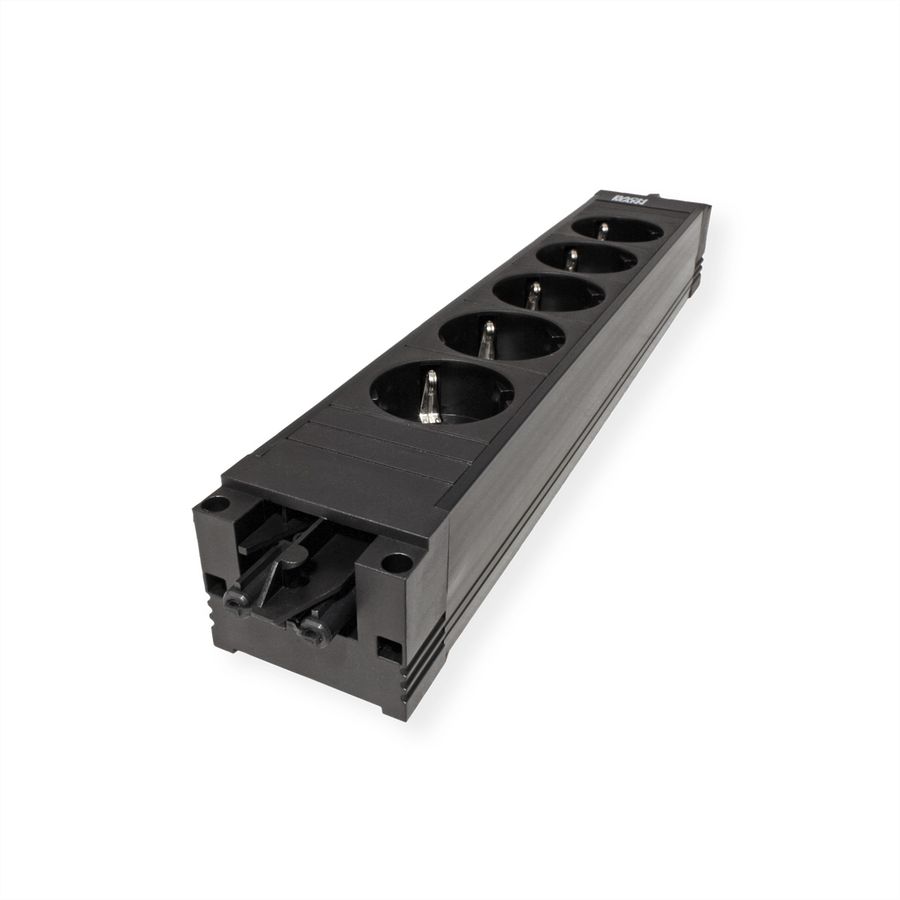 BACHMANN STEP BASE 5x earthing contact, black