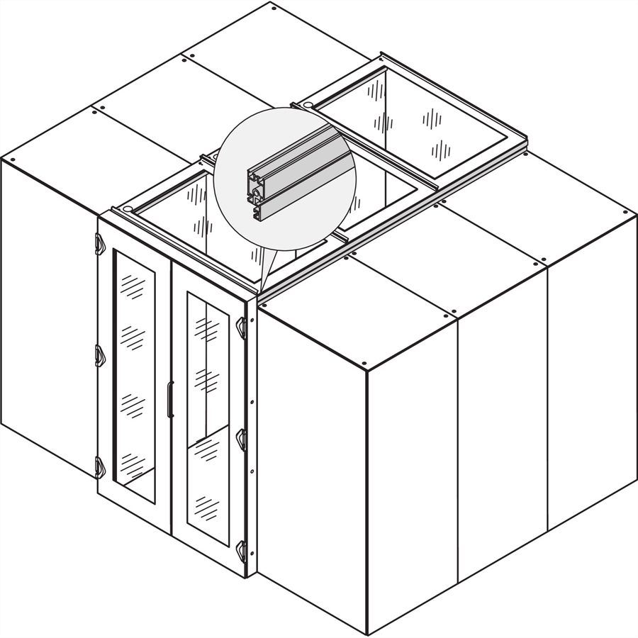 SCHROFF Opvangbakje boven met veiligheidsglas, 1200W 600D