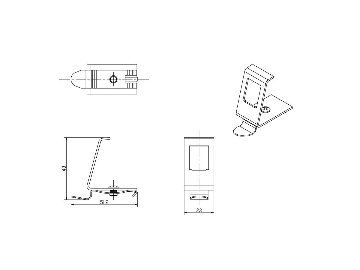 ROLINE DIN-rail adapter, leeg, voor 1 keystone