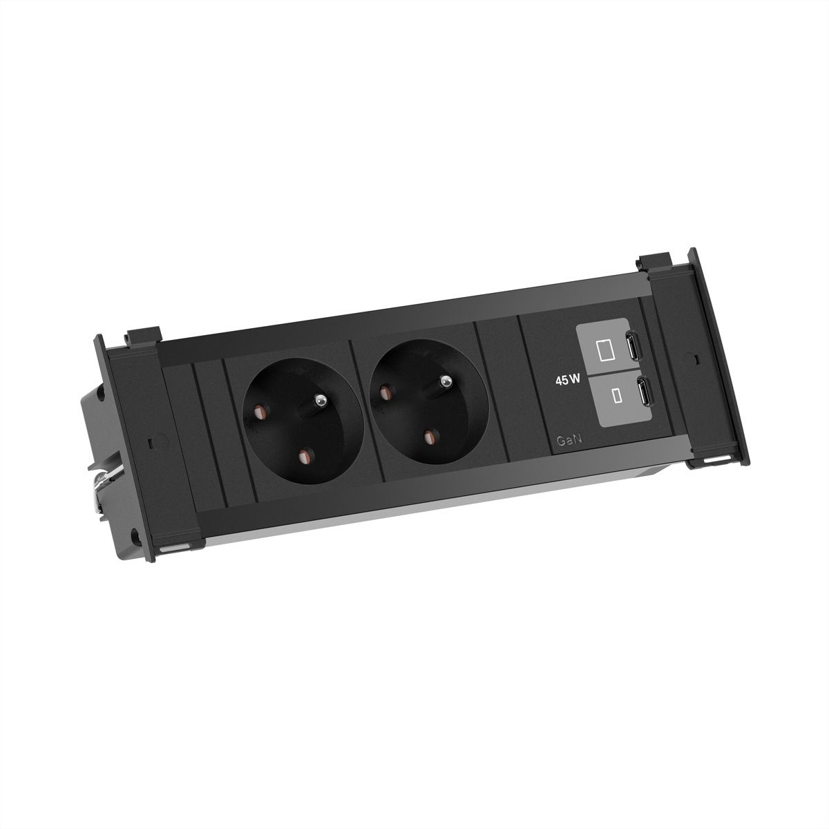 BACHMANN KAPSA S 2xUTE 1xUSB C/C 45W, 2m AEH RAL9005 schwarz