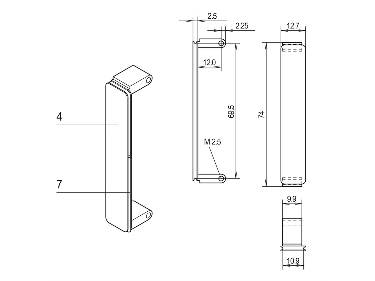 SCHROFF PMC Mezzanine frontpaneel, niet afgeschermd, Al, geanodiseerd