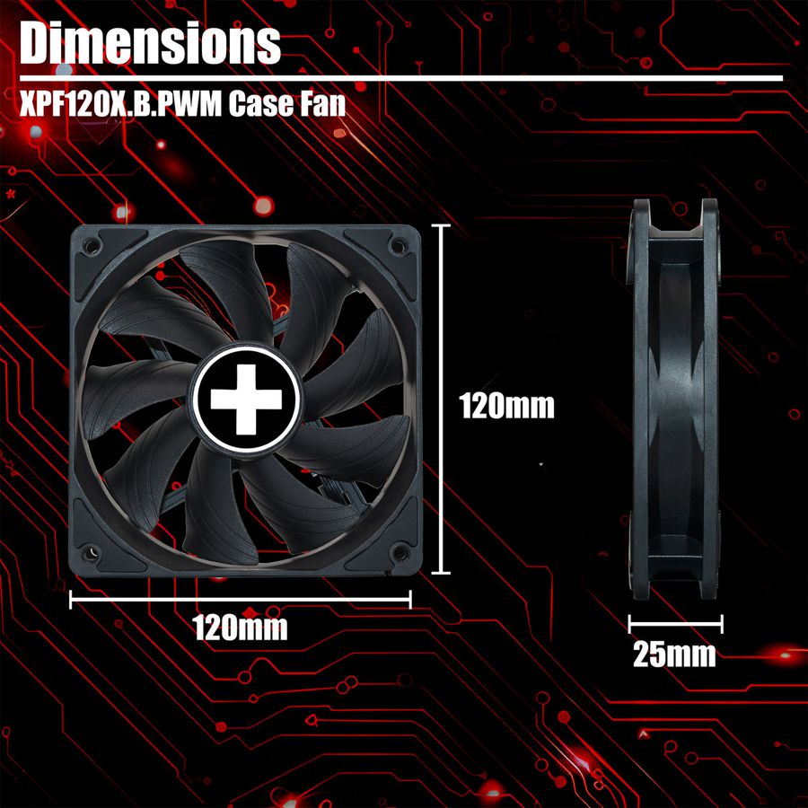 Xilence XPF120X.B.PWM 120mm PWM FDB Ventilator voor pc-behuizing, 4PIN