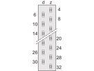 SCHROFF Stekker Type M, EN 60603, DIN 41612, Vrouw, 24 Wire-Wrap +7 FASTON 6,3 mm