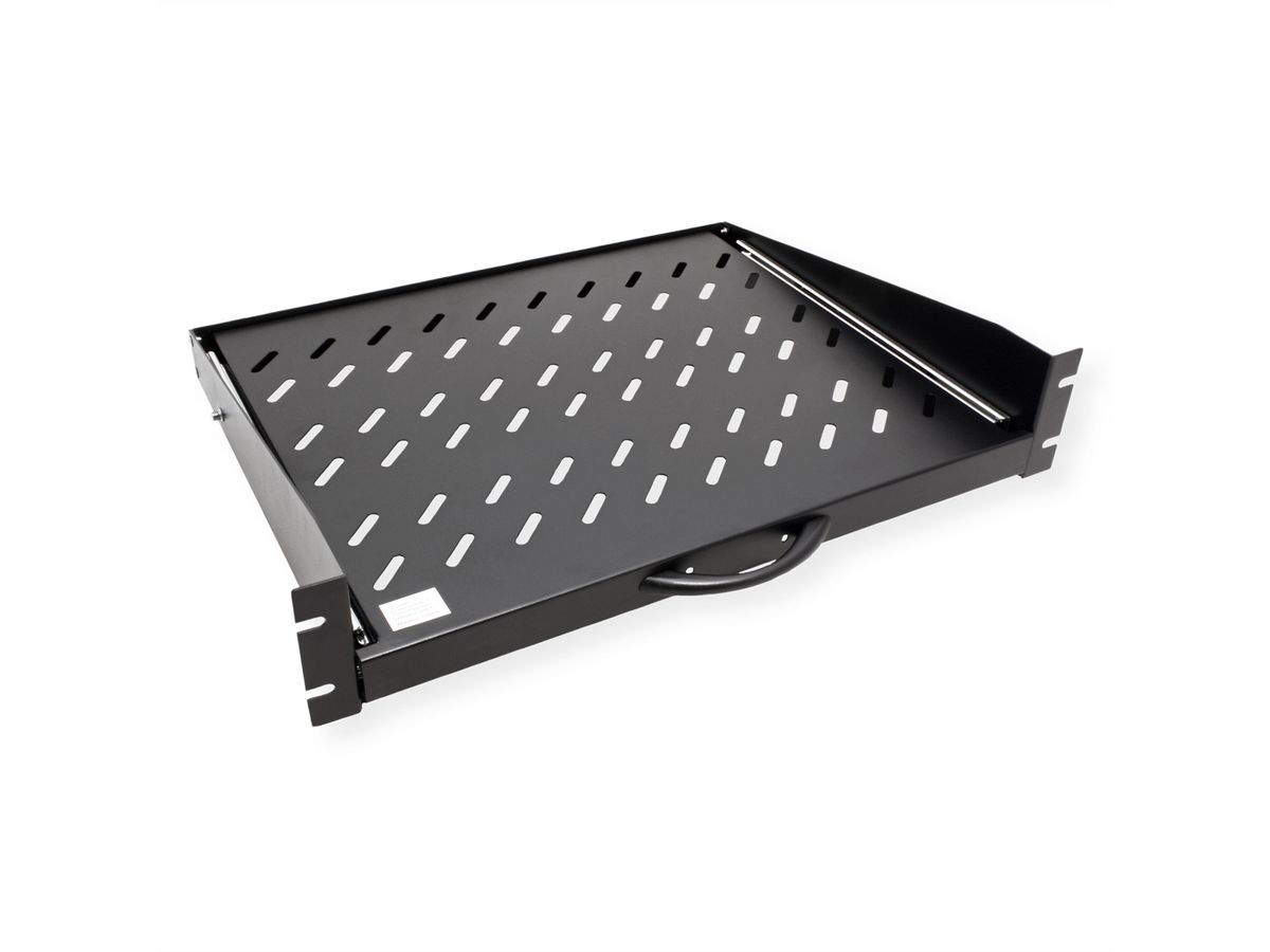 VALUE 19"-plank uitschuifbaar, 2 HE, 404 x 350 mm, 30 kg draagvermogen