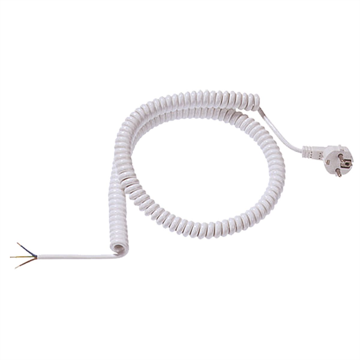 BACHMANN Spiral cable 0.5-2m white, H05VV-F 3G1,5mm² AEH/CEE7/7