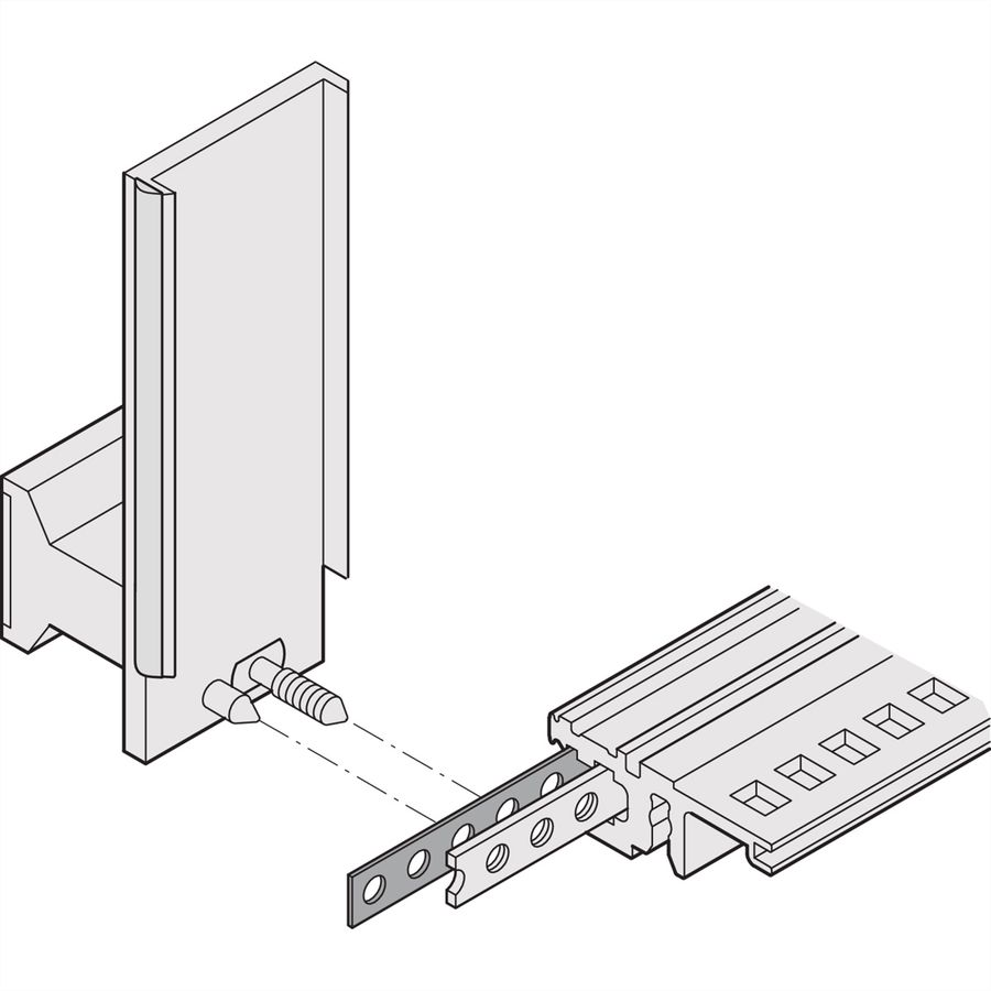SCHROFF horizontale geperforeerde strip, 42 pk