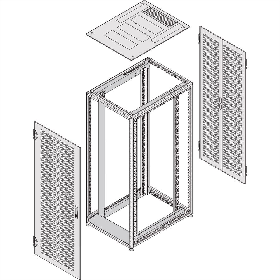 SCHROFF Varistar Server Cabinet, RAL 7021, Side-by-Side, 52 U, 2450H, 600W, 1000D