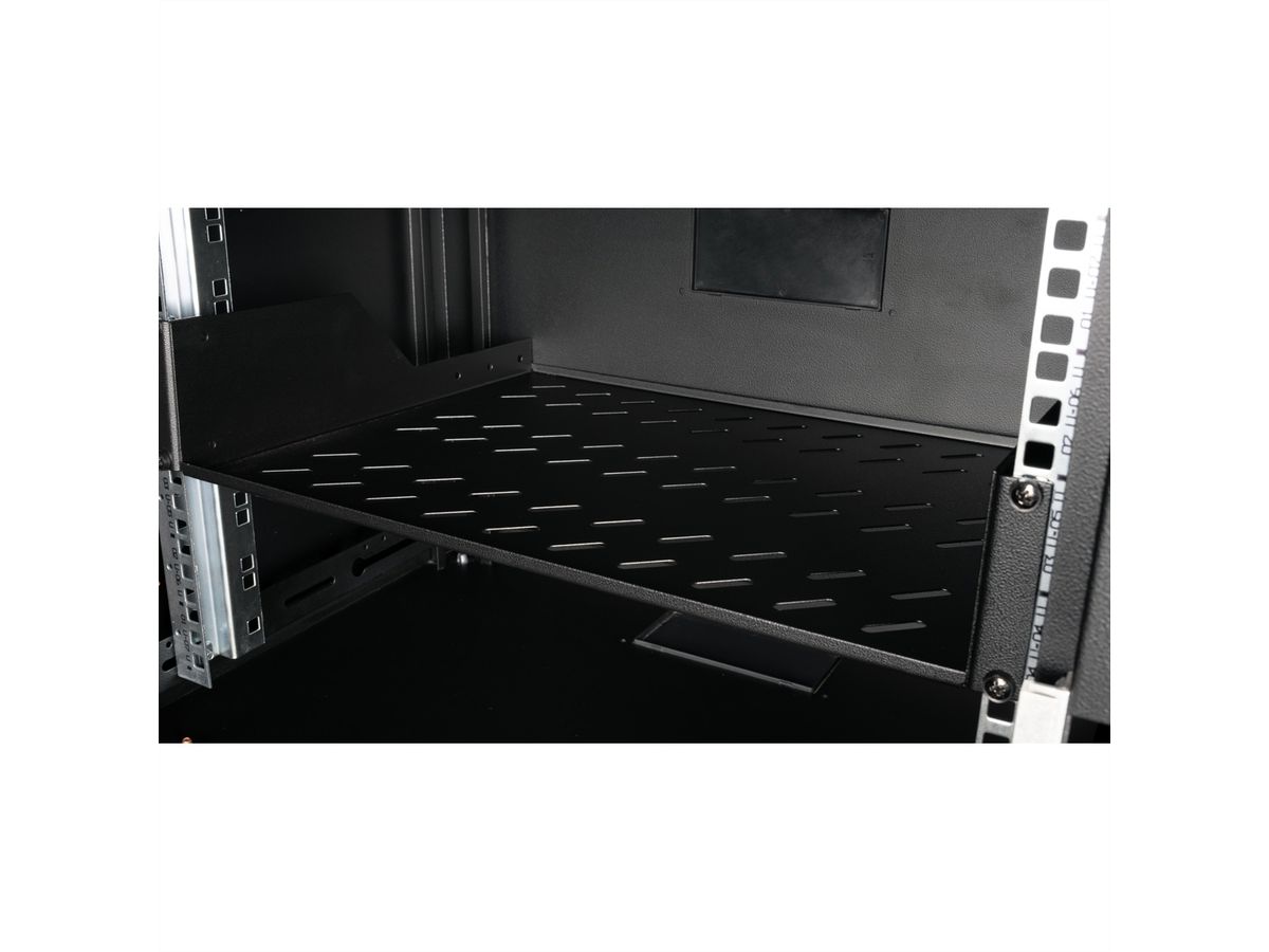 ROLINE 19-inch plank 2 U 350 mm diep, 25 kg draagvermogen zwart