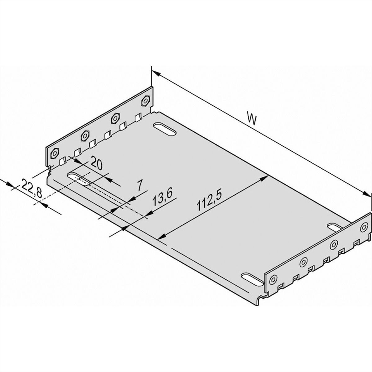 SCHROFF EuropacPRO montageplaat voor gebruik met afdekplaat, 84 HP, 160 mm printplaatlengte