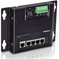 TRENDnet TI-PG50F 5-poorts Industriële PoE+ Gigabit Front Access Switch , wandmontage