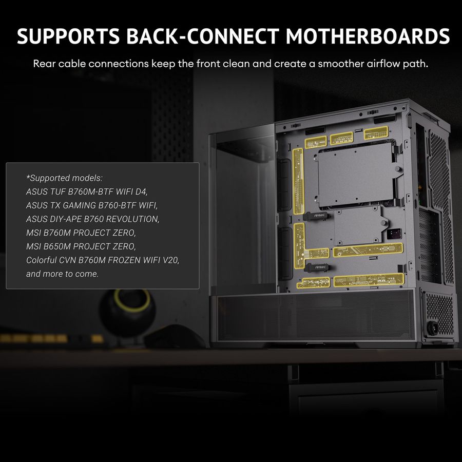 ANTEC Constellation C6 Curve Air PC Gehäuse ATX Midi Tower, schwarz