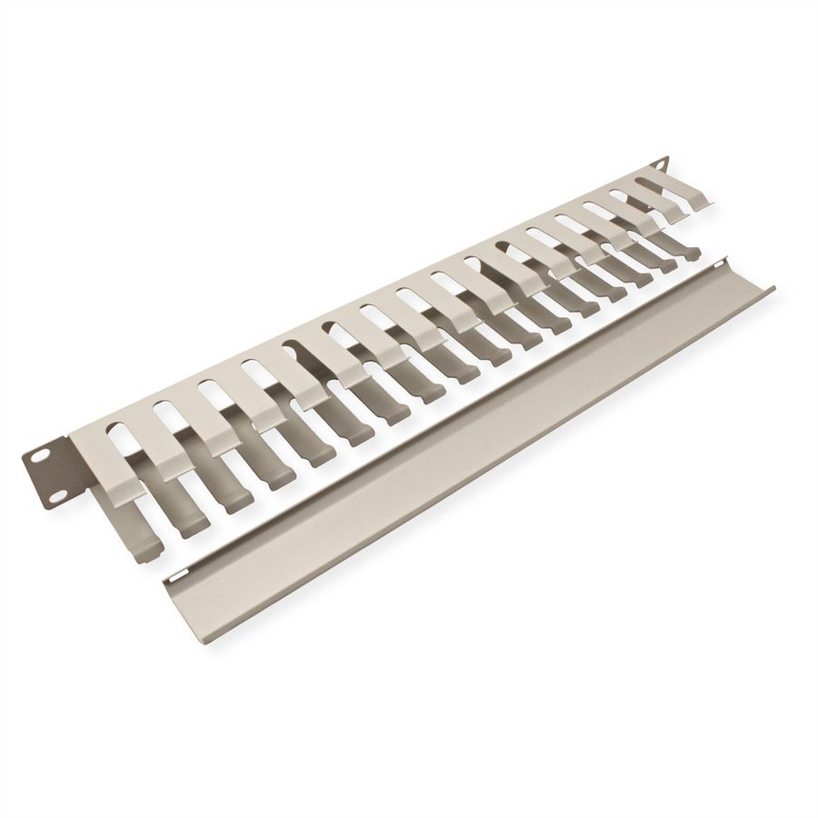 VALUE 19" Frontplaat 1 HE met rangeerkanaal 40 x 60 mm, grijs