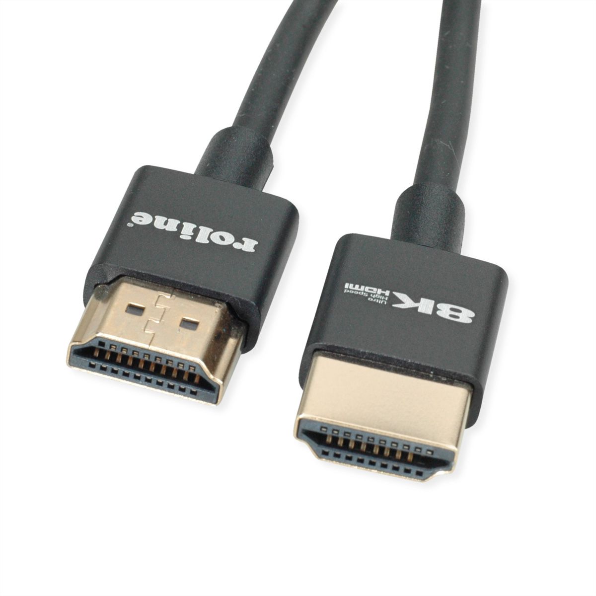 ROLINE 8K HDMI Ultra HD-kabel met Ethernet  , dun, Male/Male, zwart, 2 m