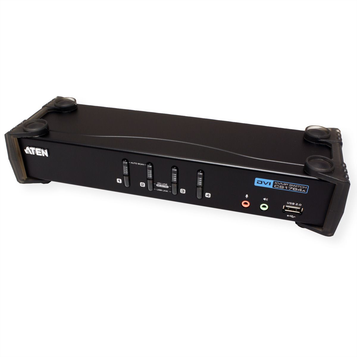 ATEN CS1764A KVM Switch DVI, USB, Audio, USB Hub, 4-Poorts