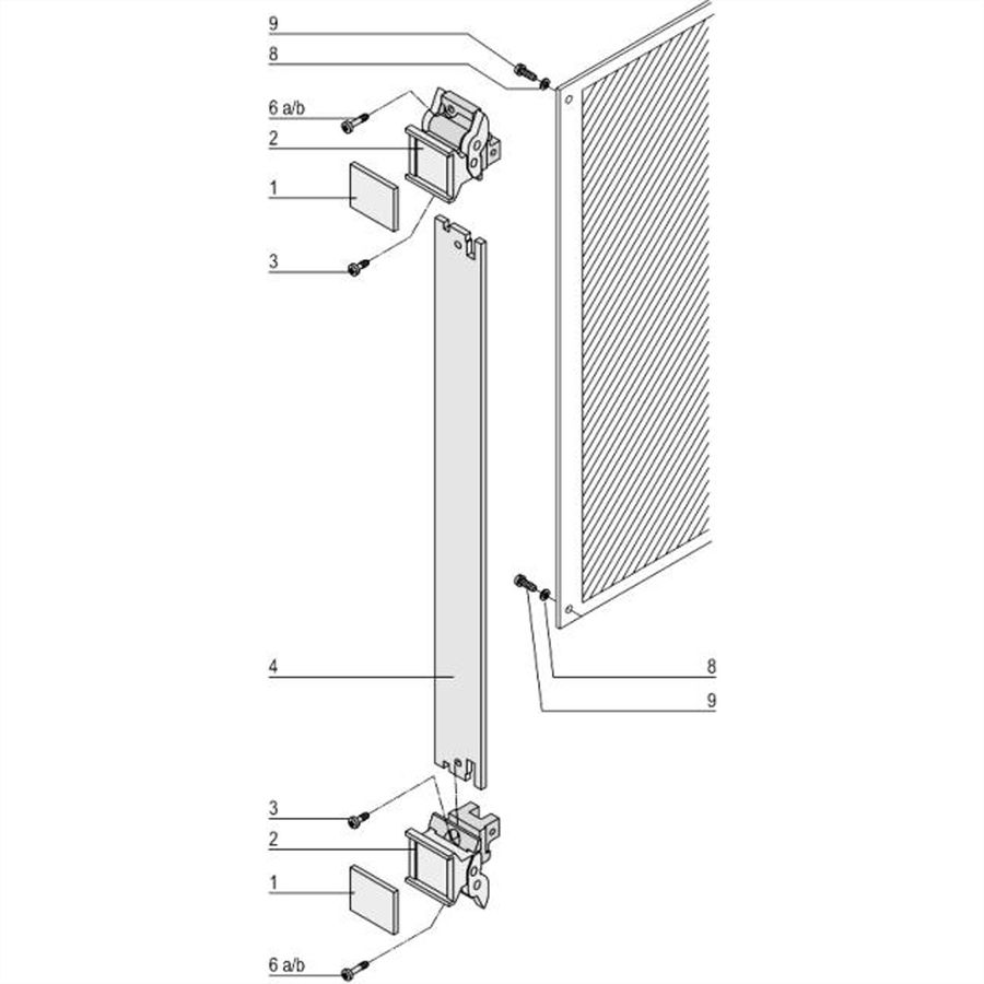 SCHROFF-insteekset met afzuiggreep type 2, niet-afgeschermd, grijs, 6 HE, 4 HE