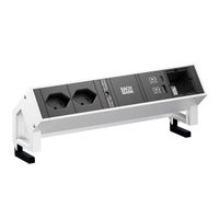BACHMANN DESK2 2xCH 1xUSB A/C 22W 1xCM, 0.2m GST18 INOX Switzerland