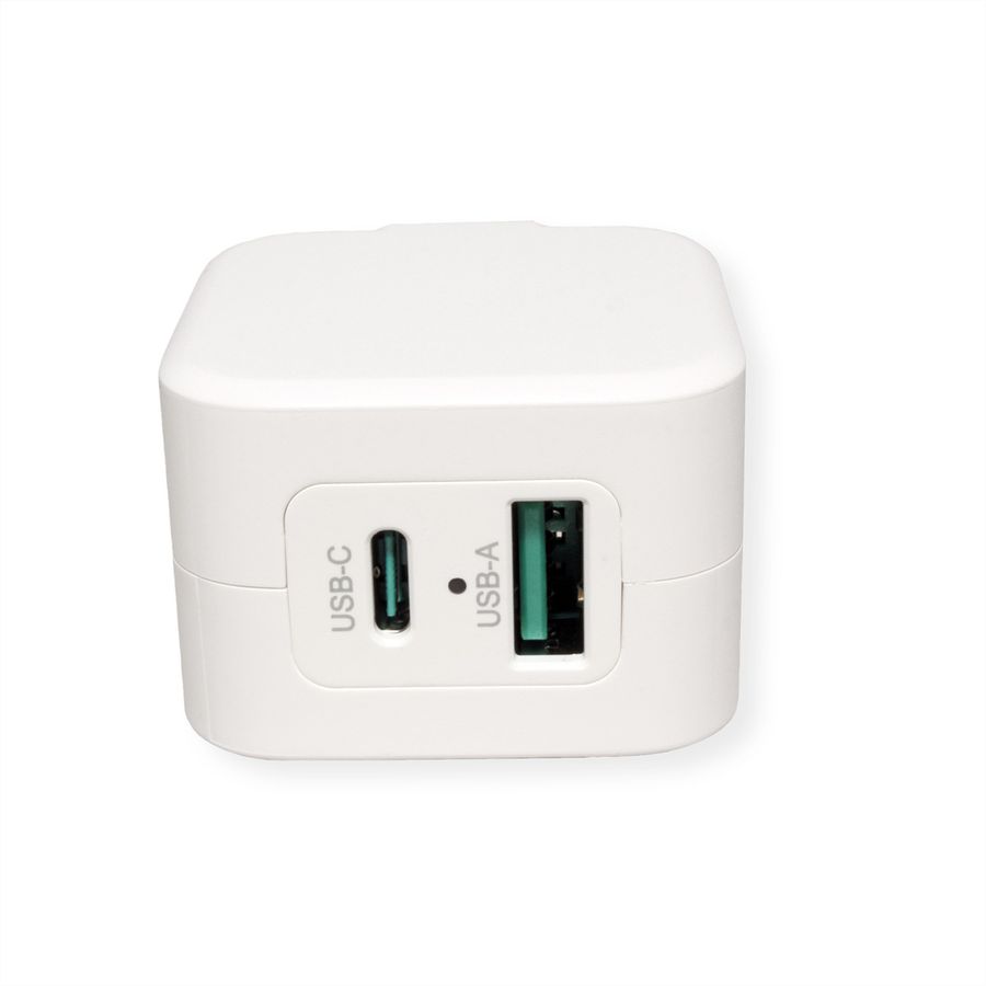 ROLINE USB Wall Charger Euro Plug, 2 Ports, 1x QC3.0 A + 1x C (PD), 20W