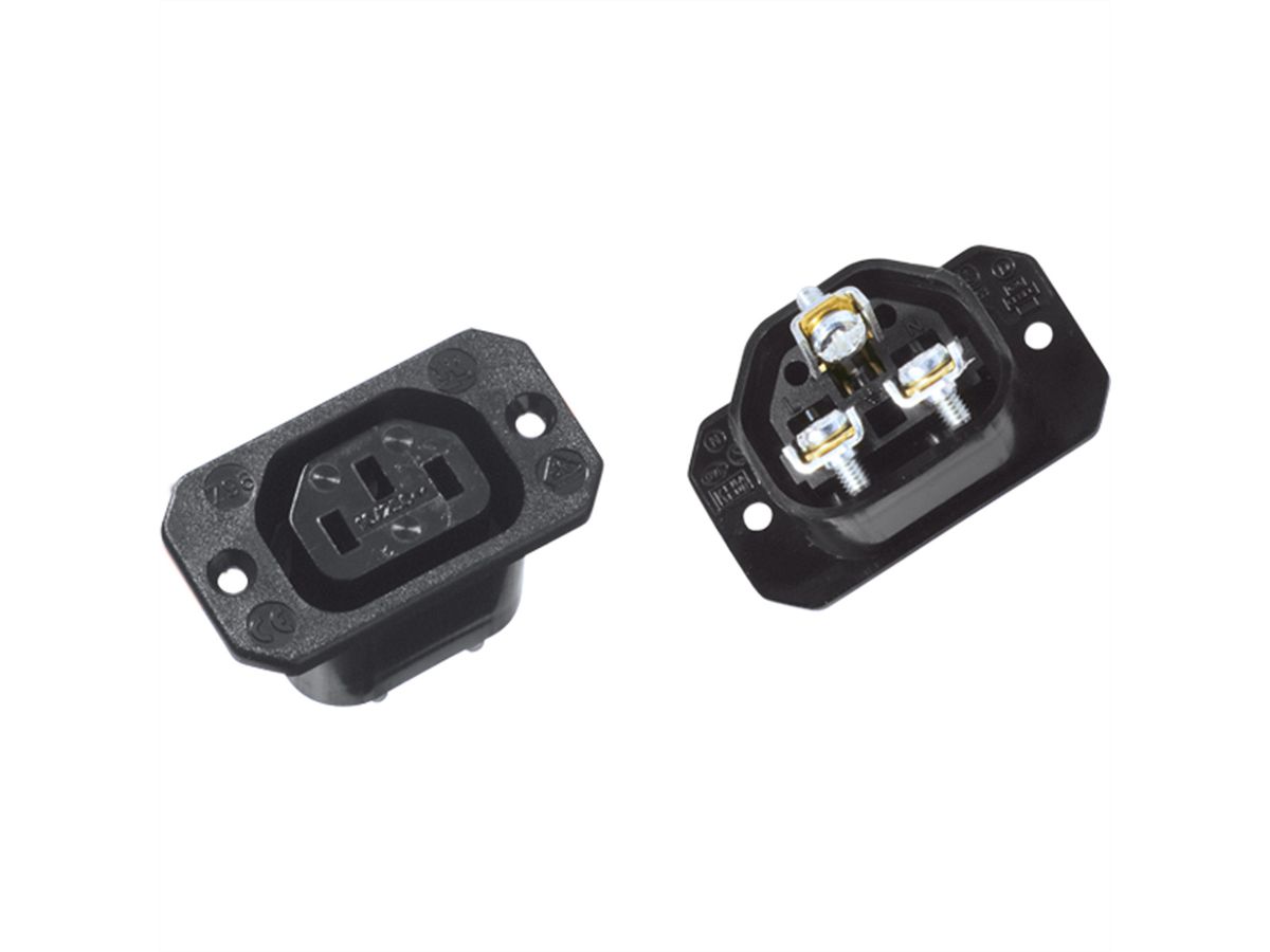 BACHMANN IEC320 C13 socket outlet, with screw connections black