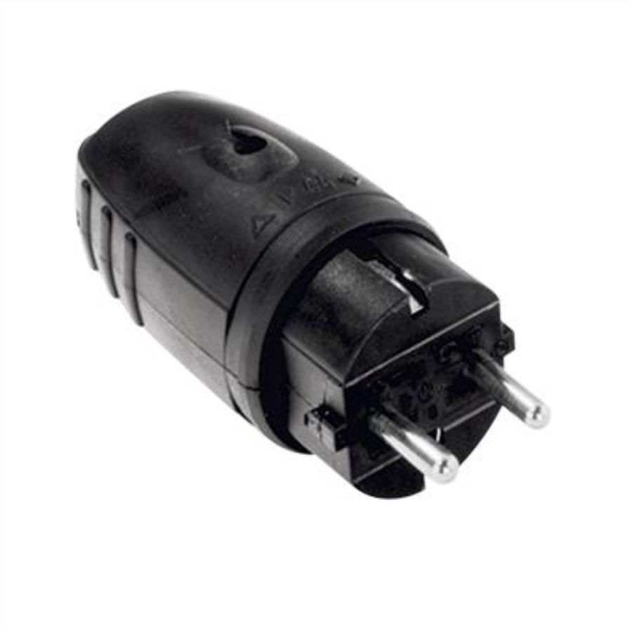 BACHMANN rubber earthing contact plug, black without bend protection, mountable