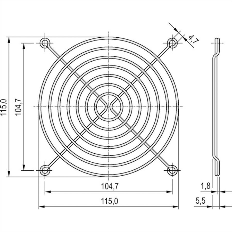 SCHROFF Metalen beschermrooster, schroefbaar