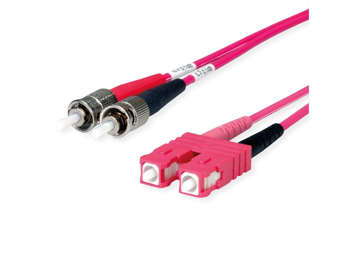 TELEGÄRTNER duplex glasvezelkabel 50/125 OM4, 2x ST, 1x SC Duplex connector, violet, 5 m