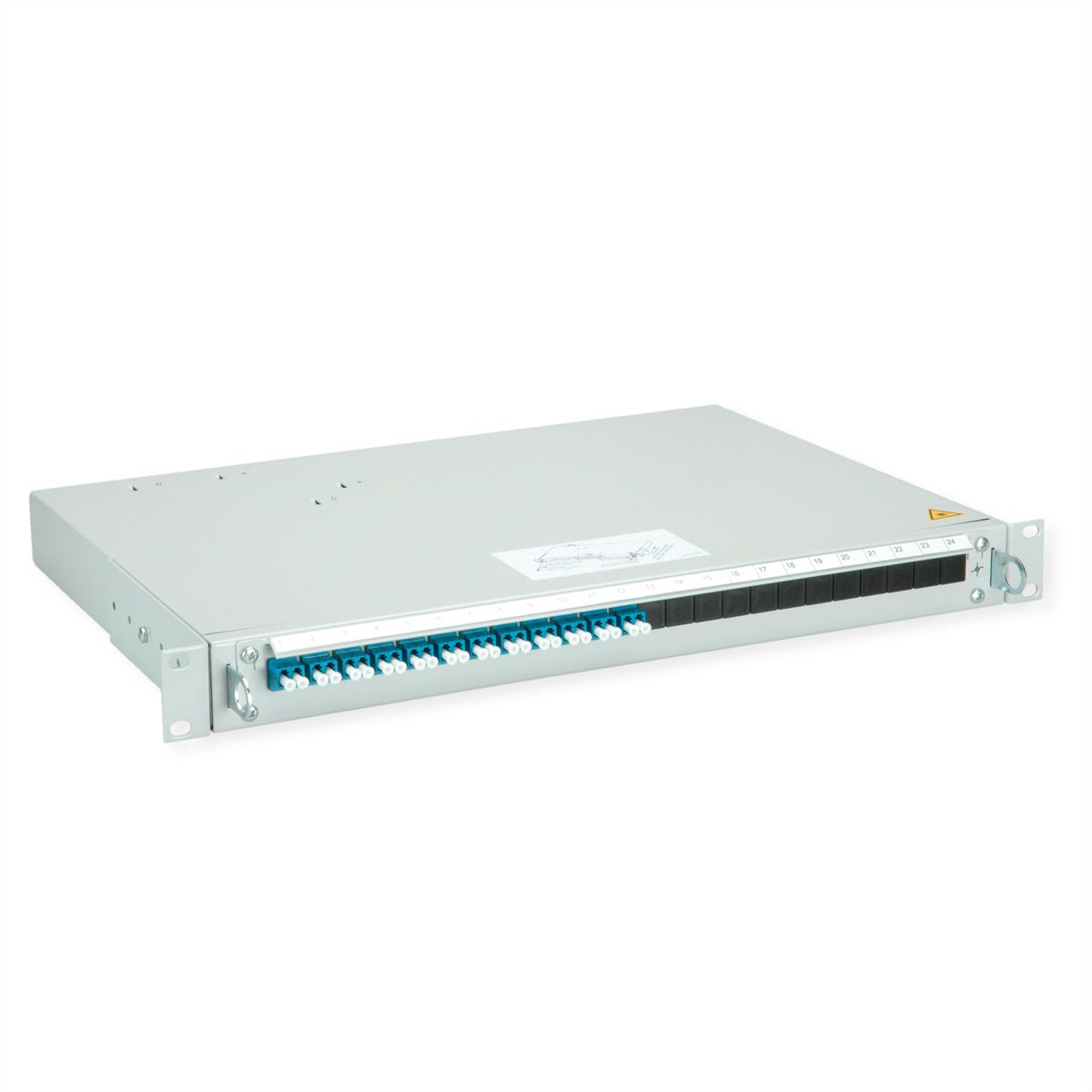 TELEGÄRTNER PROFI V LWL-Panel mit Kupplungen, 12x LC Duplex, blau, OS2