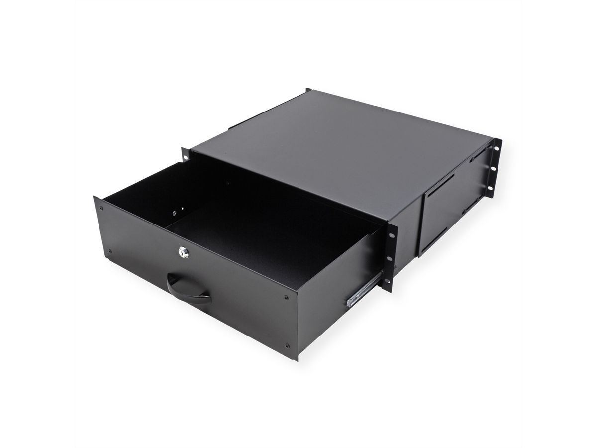 ROLINE 19-inch toetsenbordlade 3 U, 400mm diep afsluitbaar zwart