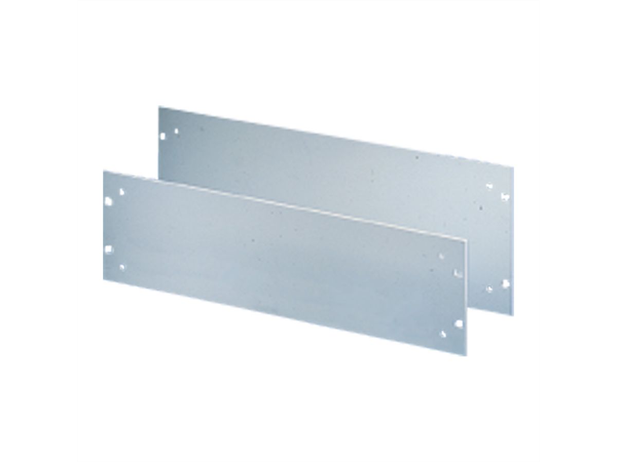 SCHROFF 19" Front Panel With Holes for Handles, 2 U, 3 mm, Al, Anodized, Untreated Edges
