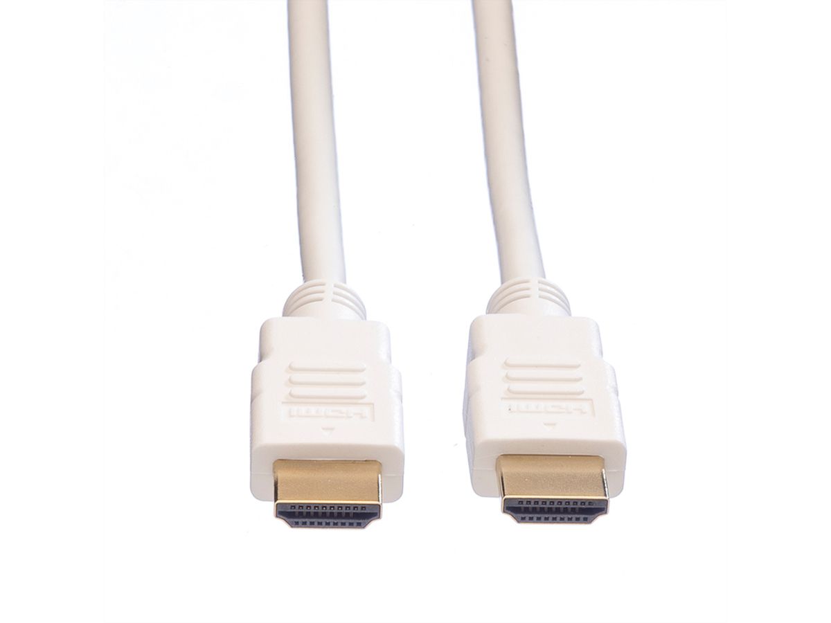 ROLINE HDMI High Speed kabel met Ethernet, wit, 2 m