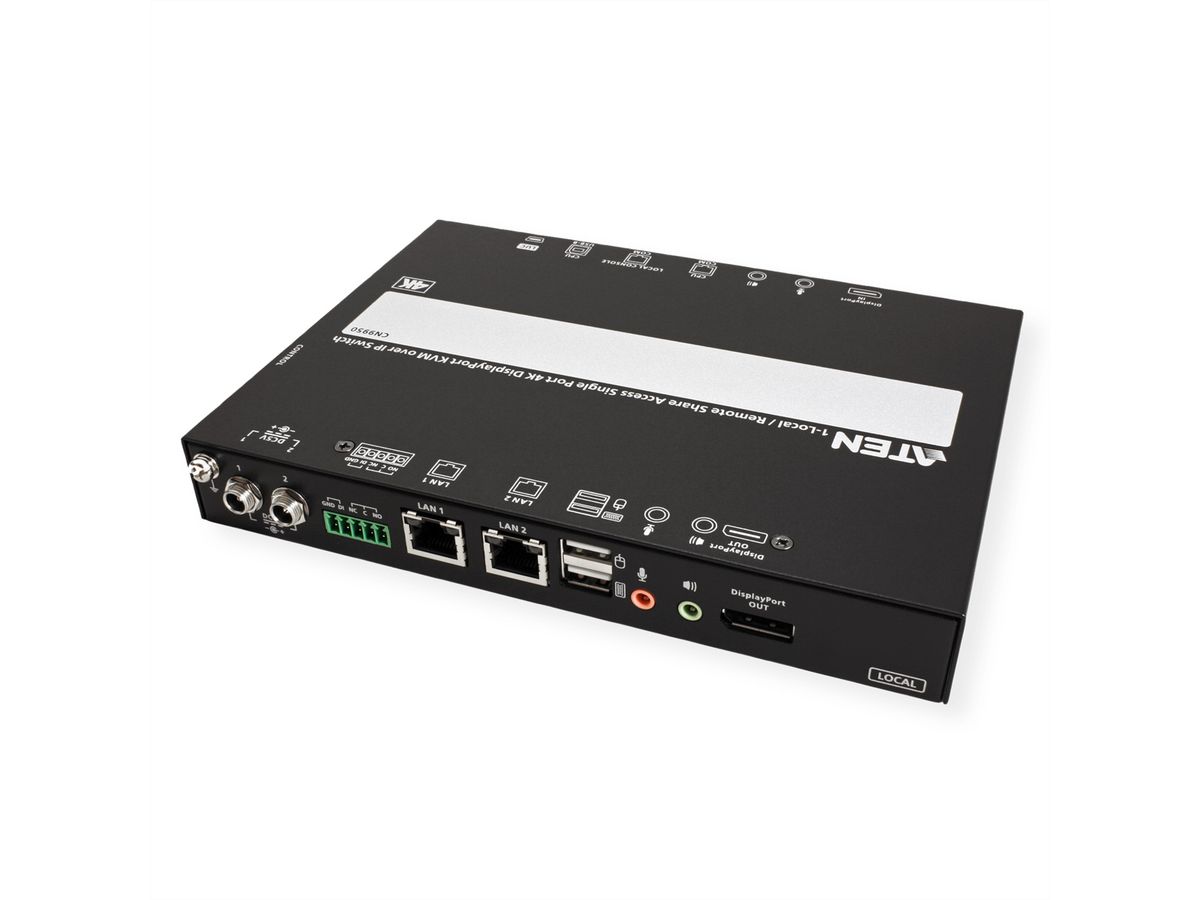 ATEN CN9950 1-Lokaal-Remote Share Access Single Port 4K DisplayPort KVM over IP Switch