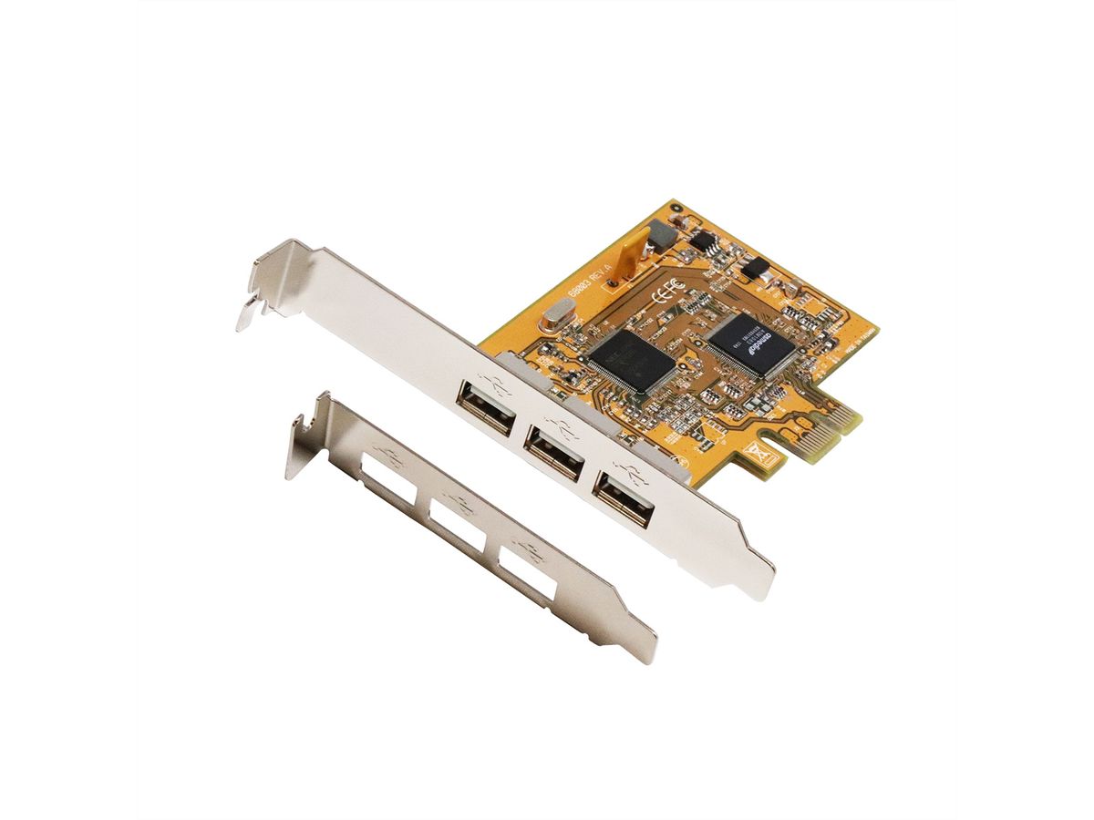 EXSYS EX-11053 USB 2.0 PCIe-kaart met 3 poorten