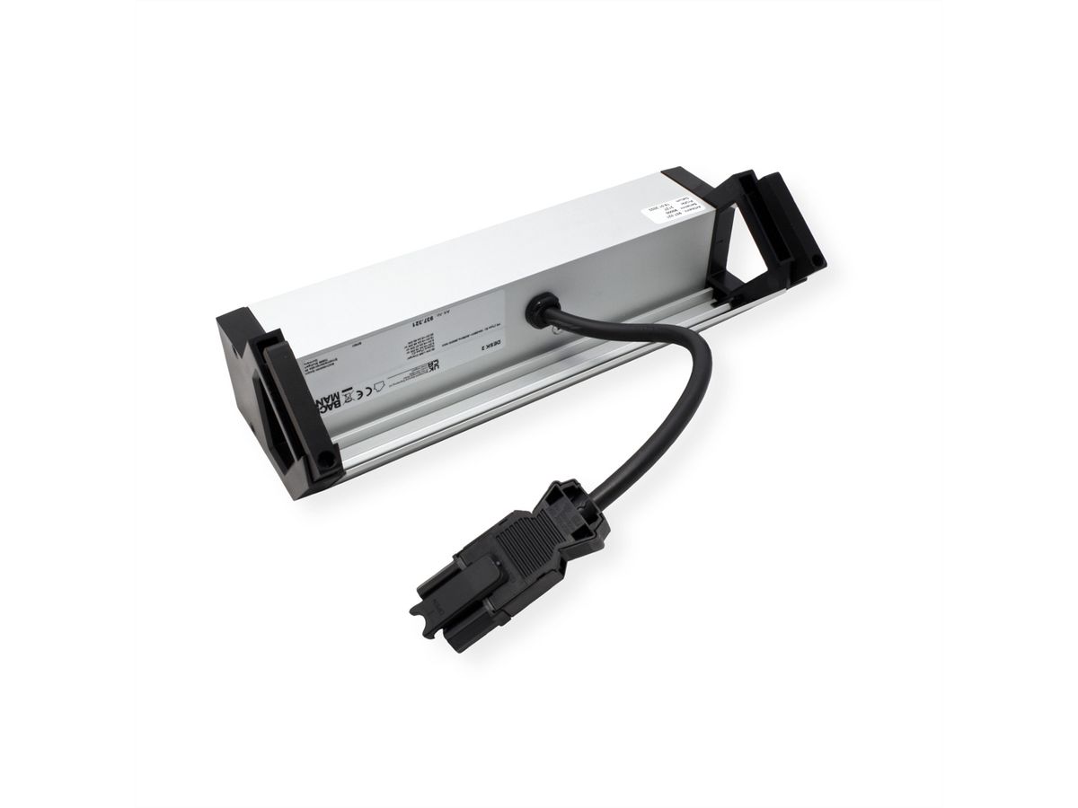 BACHMANN DESK2 ALU ZWART 2xUTE 1xUSBC 60W 0,2m GST18