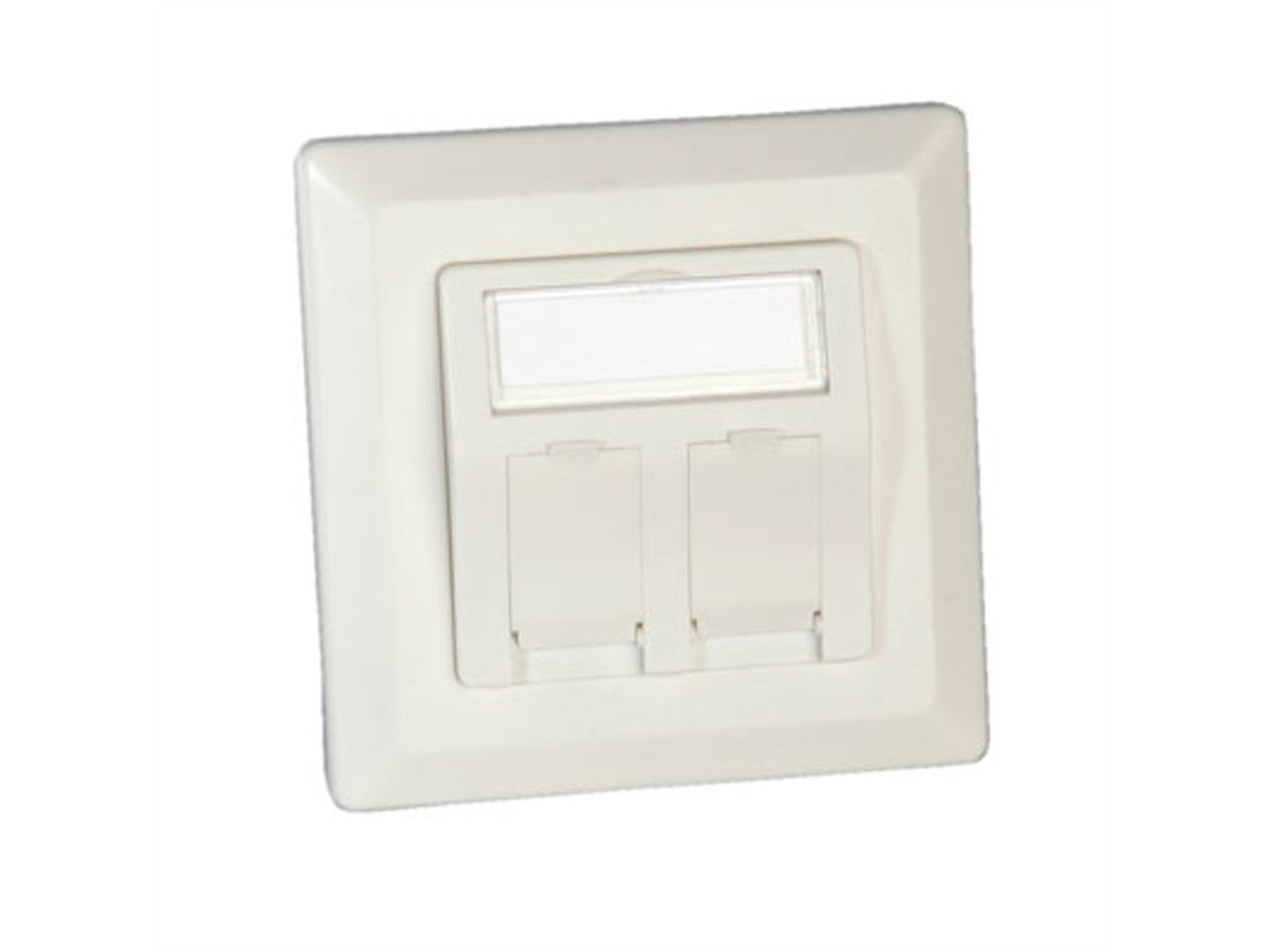 ROLINE Flush Mount Wall Oulet for Keystones, 2-port