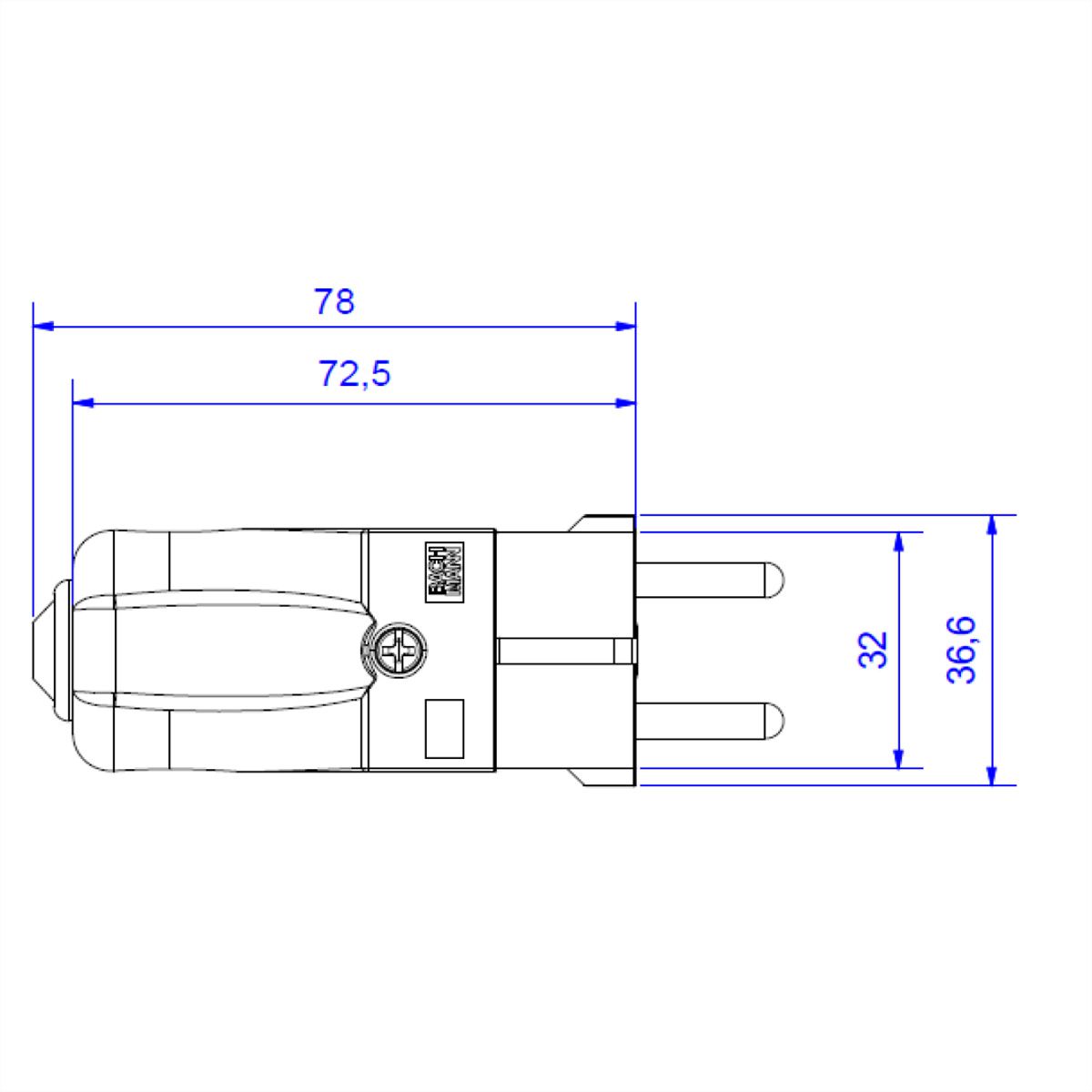 BACHMANN mounting plug white, CEE 7/7 2-pole with earthing contact
