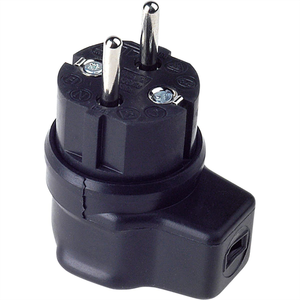 BACHMANN Rubberen haakse stekker, IP44, zwart