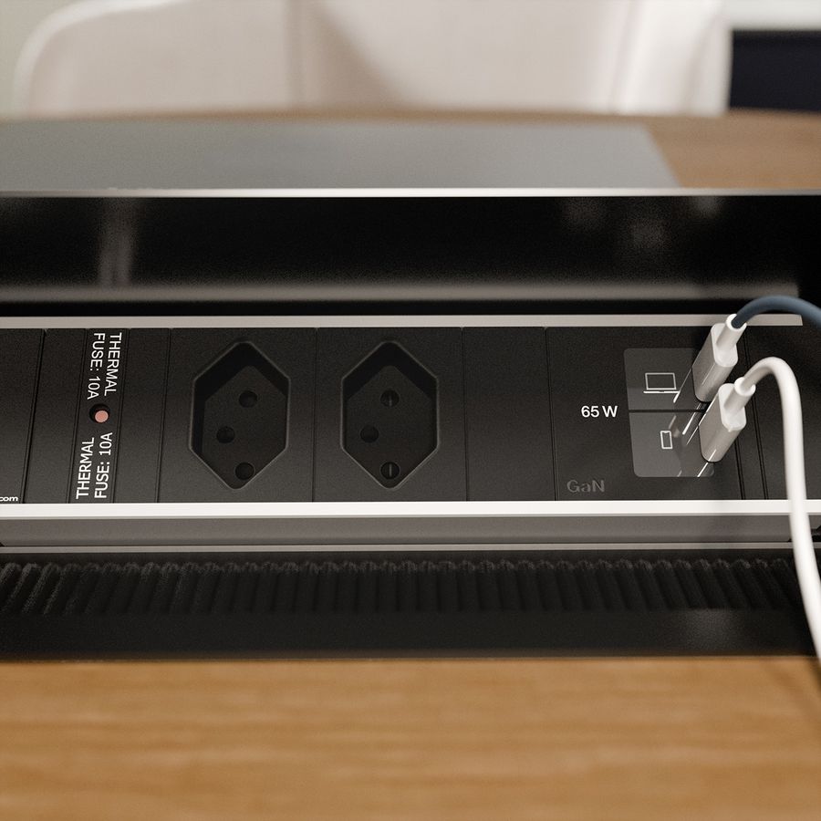 BACHMANN CONI S 2xCH 0° 1xUSB C/C 65W, L=0.2m