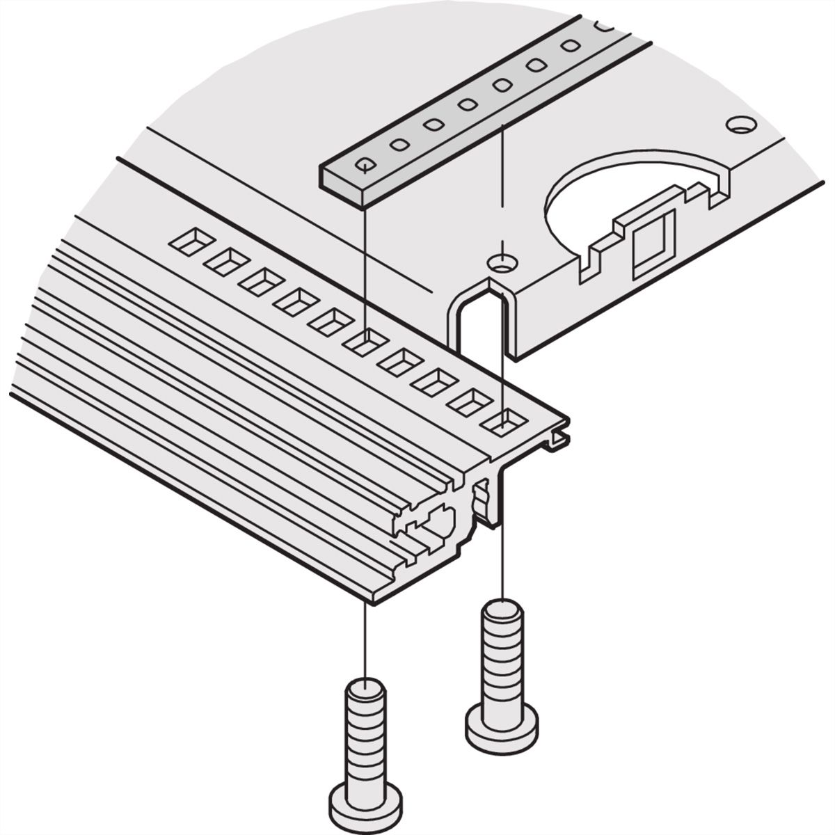 SCHROFF bevestigingsstrip voor montageplaat deelbreedte, 160 mm