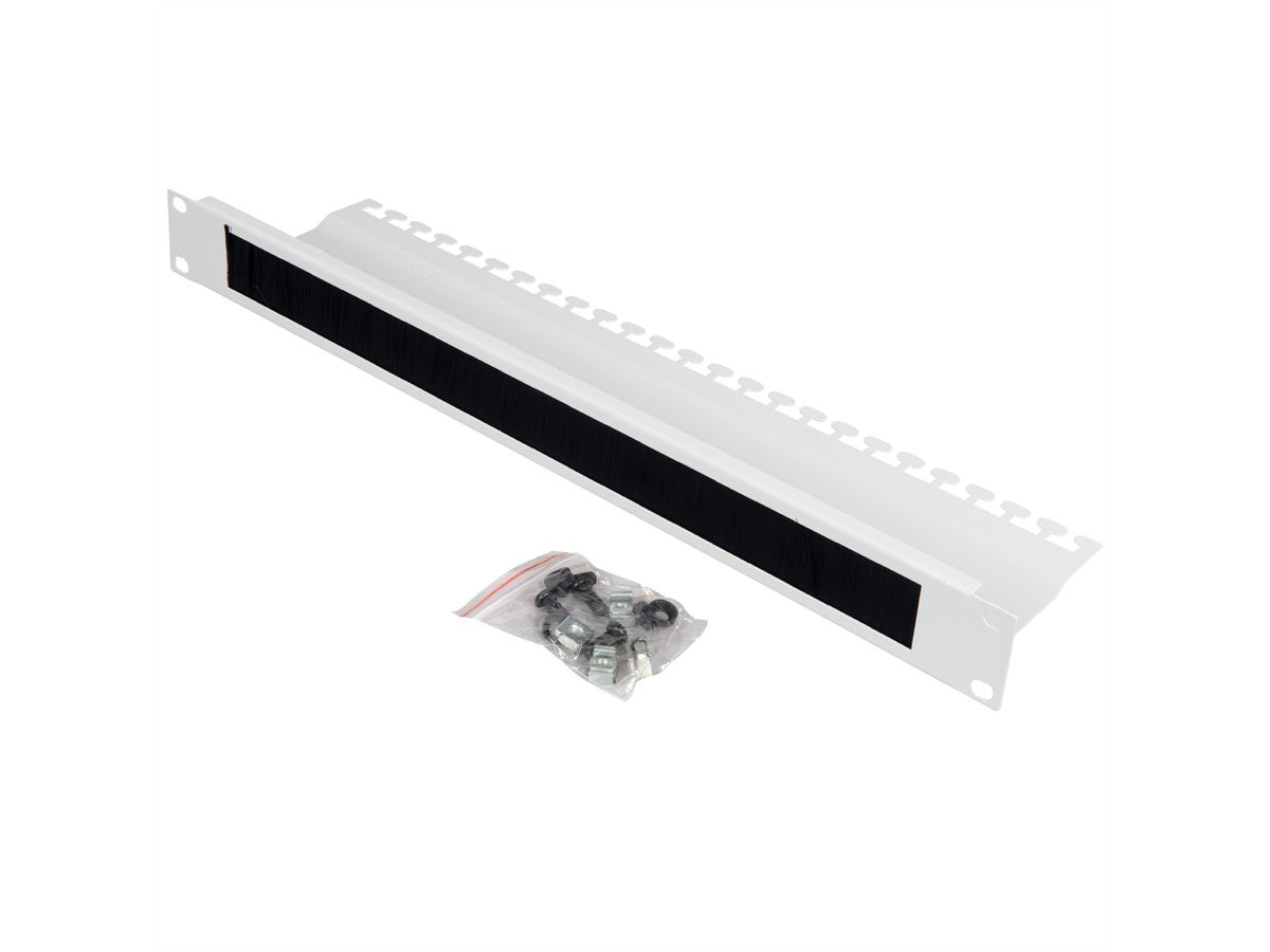 ROLINE 19-inch kabeldoorvoer, met borstelstrook 1U grijs