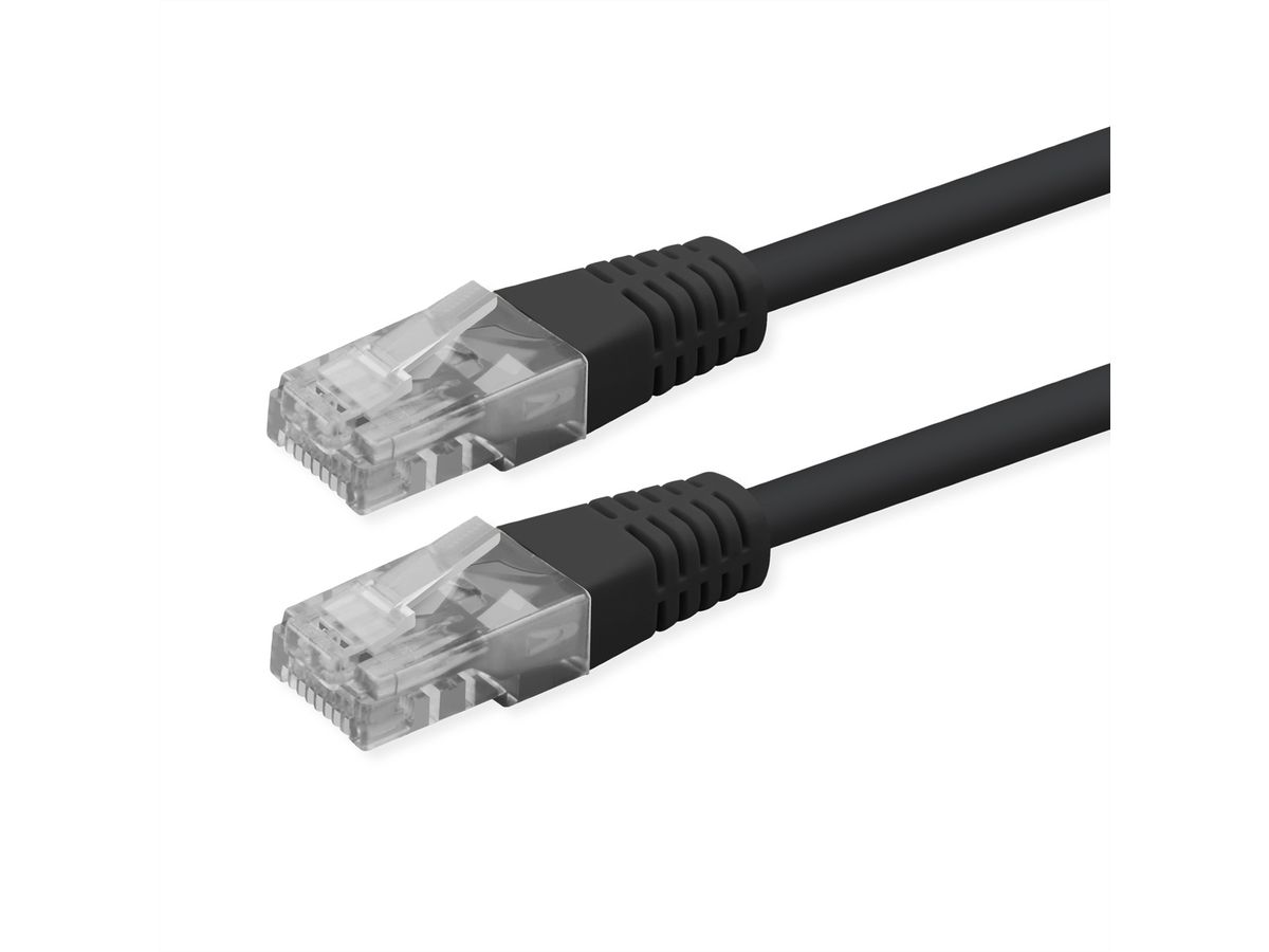 ROLINE Patchkabel Cat.6 (Class E), UTP, PoE, schwarz, 5 m