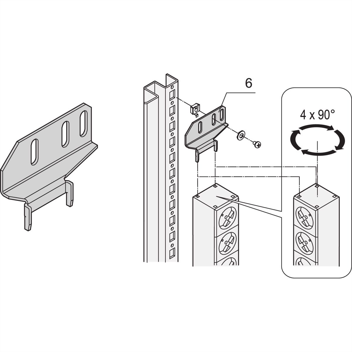 SCHROFF Socket Strip, BS, 10 Sockets
