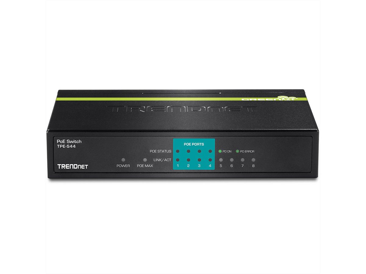 TRENDnet TPE-S44 Unmanaged network switch, Energie Über Ethernet (PoE)