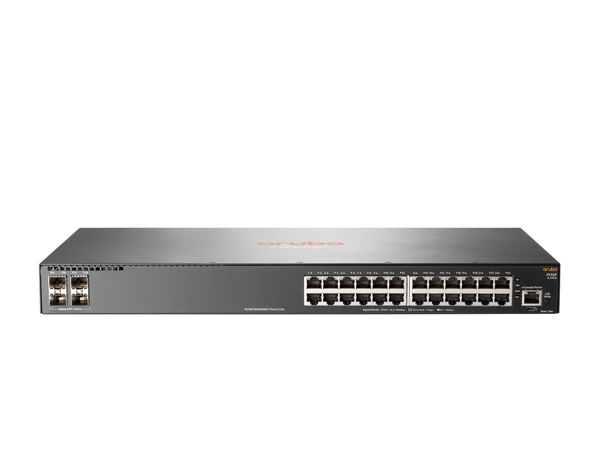 Hewlett Packard Enterprise Aruba 2930F 24G 4SFP Managed L3 Gigabit Ethernet (10/100/1000) Grijs 1U