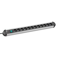 BACHMANN socket strip ALU 12-way, 45°, with switch, 1,75m