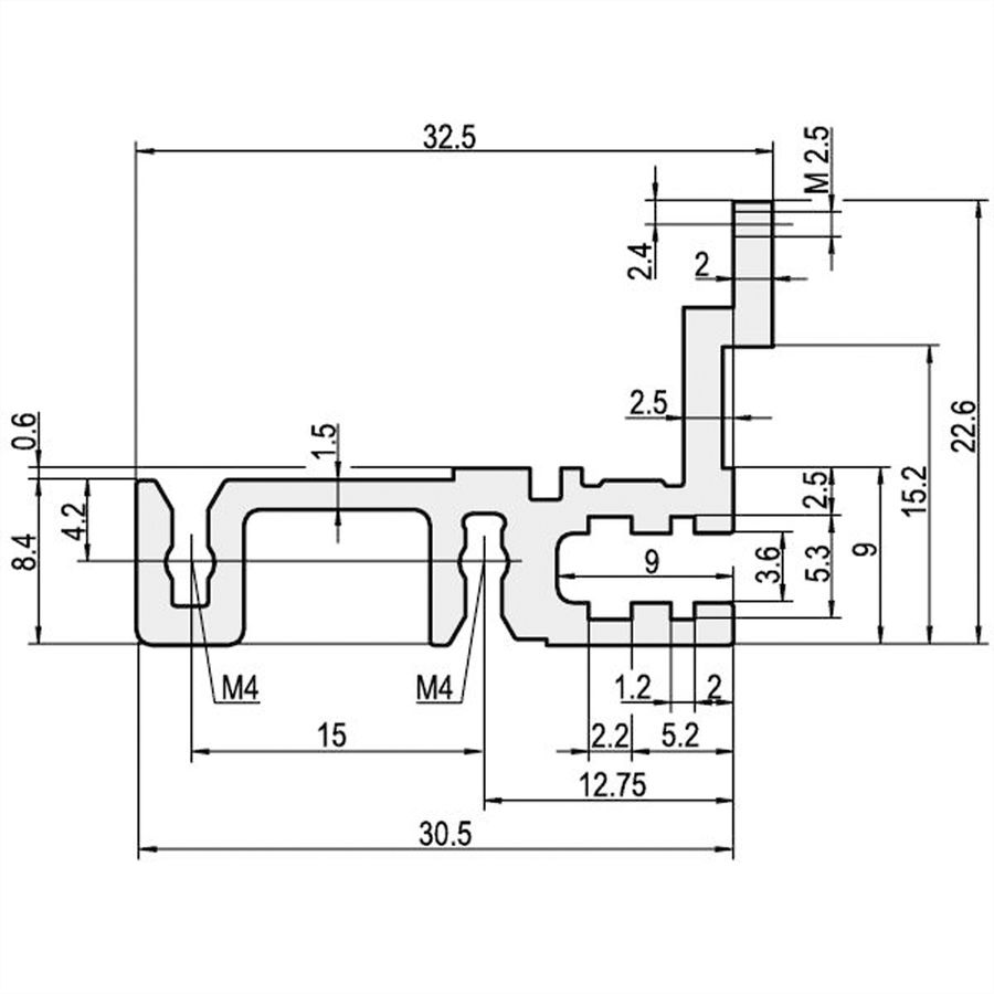 SCHROFF type H-MZ stable, with Z-rail - MODUL. REAR 1MT H MZ