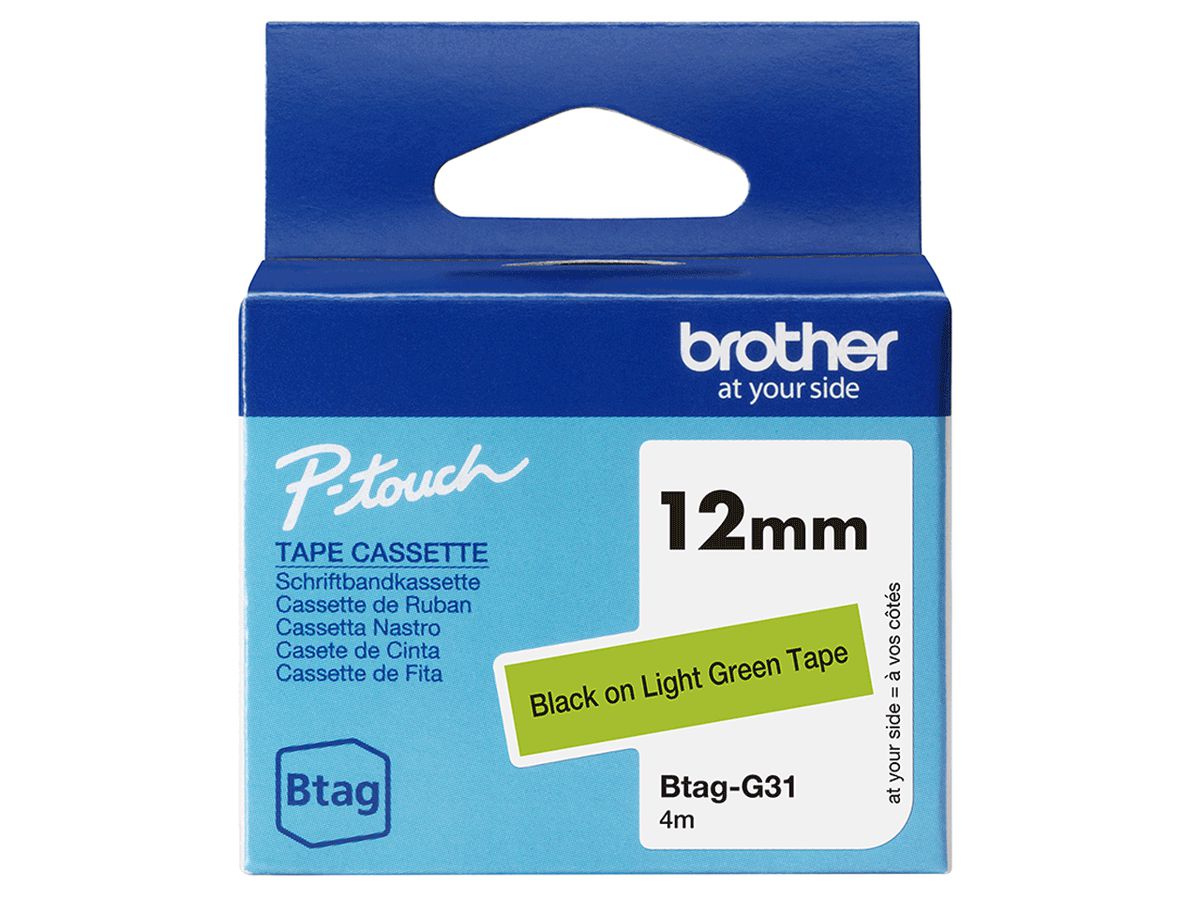 Brother BTAG-G31 label-making tape Black on green