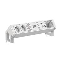 BACHMANN DESK2 wit 2xCH 1xUSB A/C 22W 1xCM 0,2m GST18 RAL9010