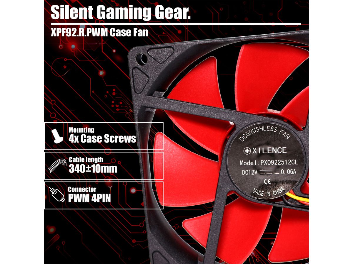 Xilence XPF92.R.PWM 92mm PWM Case Fan, 4PIN