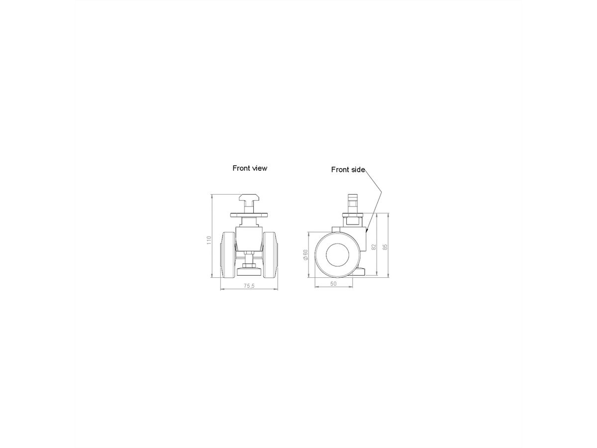 SCHROFF Varistar Castors With Adjustable Feet, 400 kg, Height 85 ... 95 mm