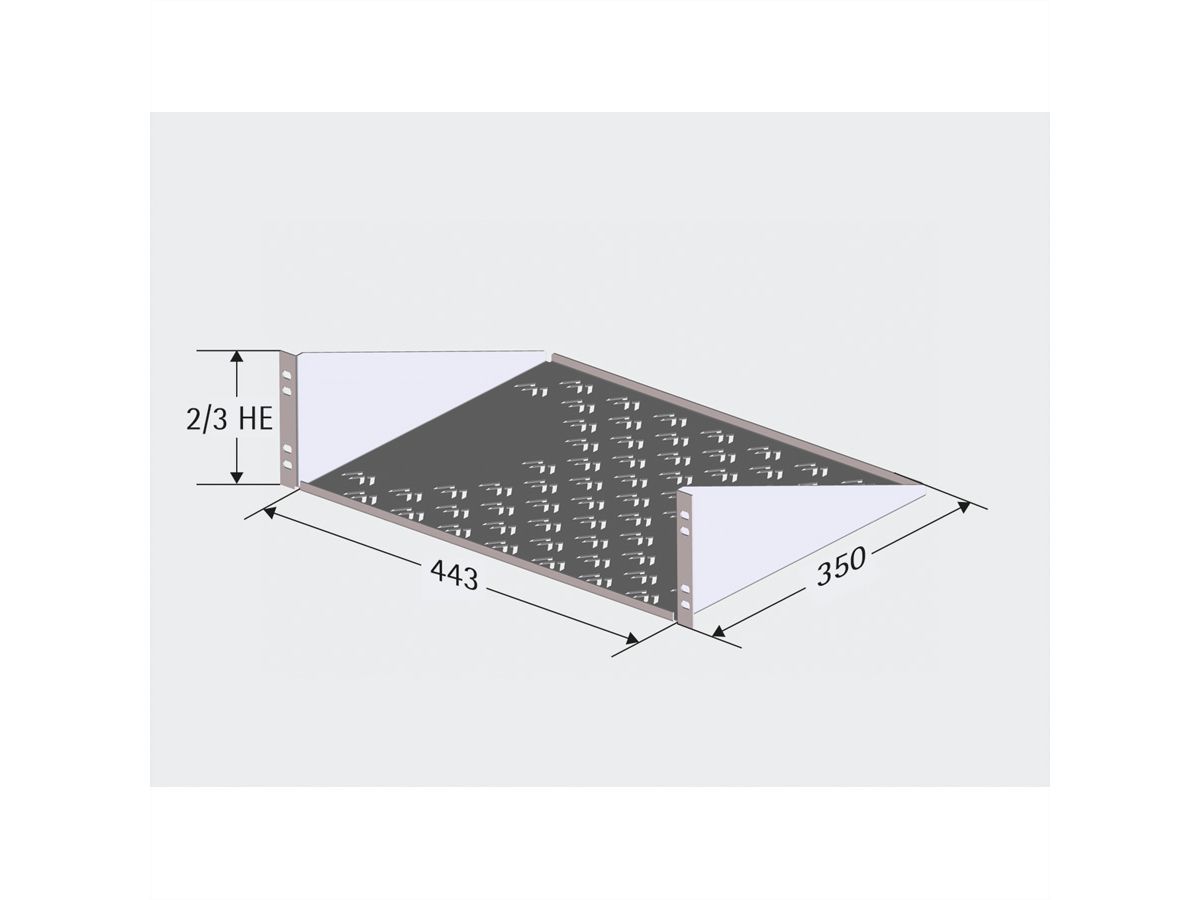 Fachboden 3 HE (BxT) 443x350mm, max. 15kg