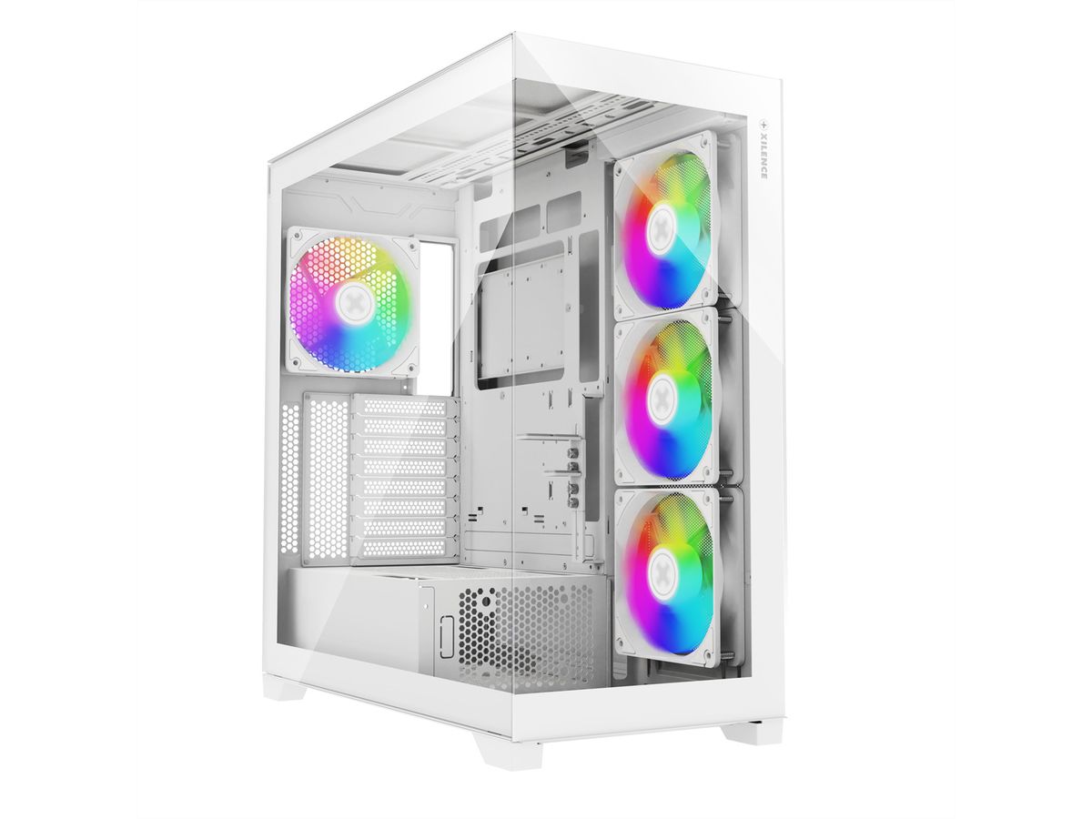 XILENCE Xilent Gleam X818.W.ARGB Gaming ATX PC-behuizing wit, RGB ATX Midi Tower